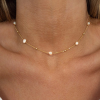 Collier ras du cou en chaîne serpent en acier inoxydable plaqué or 18 carats avec perle, résistant au ternissement, bijoux de mode pour femmes