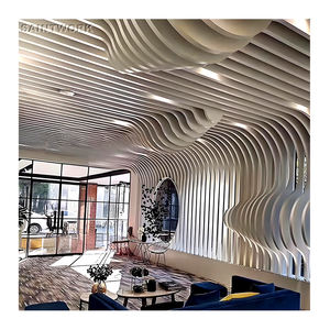 Colore del legno curvo in metallo ondulato alluminio profili del soffitto Pop <span class=keywords><strong>controsoffitto</strong></span> Design per Hall Restaurant Home office Shop - Product Image 2