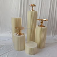 Ensemble de présentoirs cylindriques en papier plissé multicolores, support de table à dessert réutilisable pour mariages, fêtes et séances photo