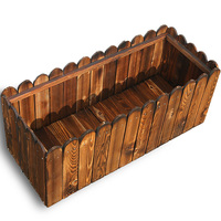 Jardinières en bois très résistantes pour la décoration de jardin, pot à fleurs en bois utilisé avec des fleurs/plantes vertes, sol moderne, NOIR, MARRON