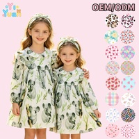 Ensemble de 2 pièces pour séance photo de vacances, robe à manches longues et col Peter Pan imprimé koala pour petite fille avec bandeau à nœud assorti