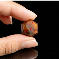 Mini Set de Dés en Résine Mate Océanique Rouge, 7 Pièces, Dés Polyédriques à Bords Tranchants pour Jeux de Table Dungeons and Dragons, Cadeaux