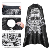 Cape de Coiffeur Personnalisée Noire avec Logo pour Salon de Coiffure, Barbier et Maquillage