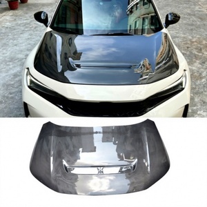 Pour Honda Civic FL5 TYPE-R Hatchback, capot moteur en fibre de carbone humide style OEM, 2022-2023, tuning automobile - Product Image 1