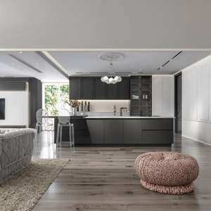 ตู้ครัวสไตล์มินิมอลฝรั่งเศสคุณภาพสูง วัสดุกันน้ำ รุ่นเฟอร์นิเจอร์ครัว พร้อมไอส์แลนด์ครัว - Product Image 3