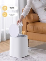 Poubelle intelligente en plastique ELPHECO avec commande tactile et couvercle automatique pour usage domestique