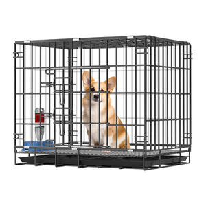 Ventes en gros de cages pour chiens de petite race, pliables, empilables, en métal, écologiques, avec fermeture à bouton - Product Image 5