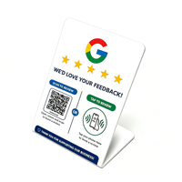 Google Yorum NFC Tezgah Üstü Ekran PVC Standı QR Kod Müşteri Geri Bildirim Talep Levhası Restoran Otel Salon Mağaza Masası için