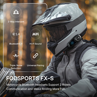 Intercom pour casque de moto FODSPORTS FX-S Bluetooth 5.4, 1000 m, 2 motards, réduction de bruit CVC, casque Bluetooth HiFi
