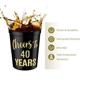Vasos de Plástico PP Ecológicos de 16 Onzas, Estilo Americano, para Fiestas de 40 Cumpleaños, Despedidas de Soltera - Product Image 3