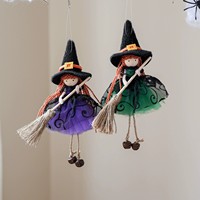 Nouvelle poupée suspendue en tissu maillé imprimé sérigraphié, couleur personnalisée, 20 cm, motif fille, ange, cloche, pour arbre d'Halloween