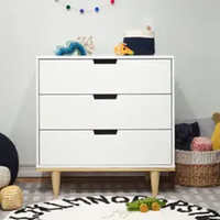 Coffre de chambre à coucher en bois blanc de luxe armoire de rangement avec 3 tiroirs commode en bois 3 tiroirs