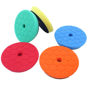 Éponge de polissage de voiture à structure en nid d'abeille à double <span class=keywords><strong>action</strong></span> de 5 pouces Tampon de polisseuse DA avec tampons hexagonaux de cirage et de polissage - Product Image 1