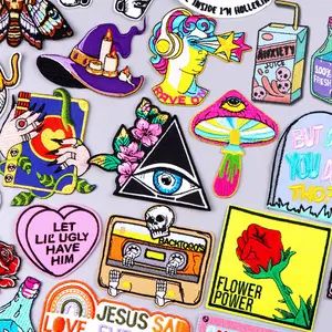 Magic Eye Cartoon Wholesale Embroidery Iron On Patches For Clothing Custom Factory Price DIY Punk Fusible Patch
