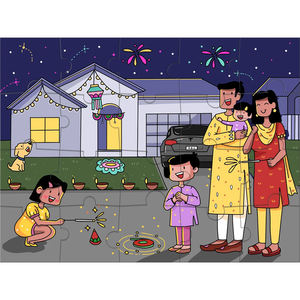 5 jours de Diwali Kid Jigsaw Puzzle <span class=keywords><strong>Jeu</strong></span> Ensemble de 5 Diwali Enfants Cadeau Jeux <span class=keywords><strong>Sur</strong></span> La Culture Indienne Diwali Puzzle En Bois Ensembles - Product Image 3