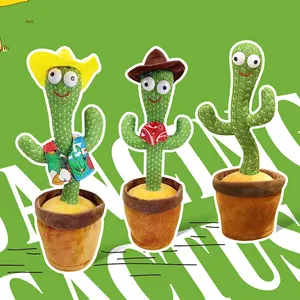 OEM Vente en gros Cactus dansant électrique doux ours enregistrement électronique peluche jouet Saxophone jouant Cactus peluche jouet