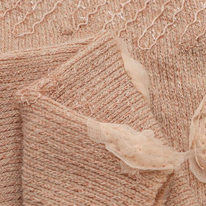 Warm Soft Stretch 240gsm Polyester Rayon Spandex Flower Rose Knit Embroidery <strong>Hacci</strong> Sweater <strong>Fabric</strong> - Product Image 3