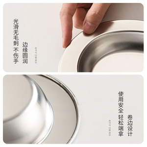 Stainless Steel Double Compartment Plate Silver Gold Small Large Snack Dish Plate For Salad Fries Cold Dishes - Product Image 5