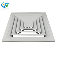 Diffuseurs de conduits d'air du système HVAC de bureau moderne Grilles de ventilation carrées de haute qualité Diffuseur d'air en alliage d'aluminium étanche