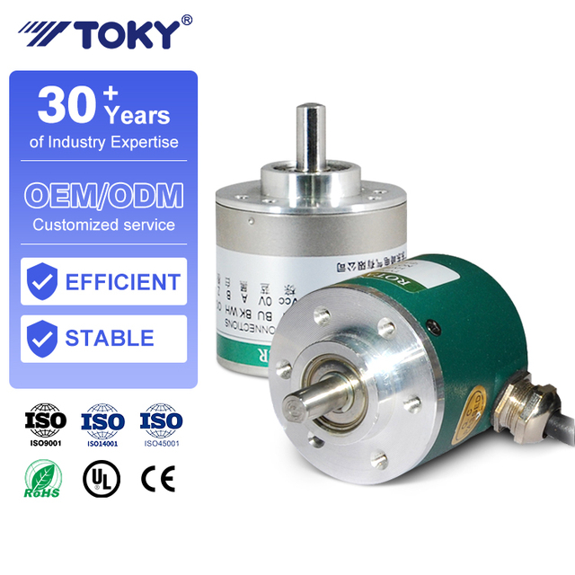 TOKY 6mm Semi-hollow Shaft Encoder 360 Pulse NPN Open Collector Output Incremental Rotary Encoder