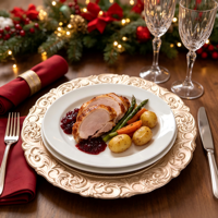 Assiette de Présentation PP Vintage à Bord Gaufré, Assiette Décorative pour Mariage, Banquet, Fête, Décoration de Table à Domicile