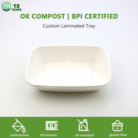 Aangepaste Service Biologisch Afbreekbare Suikerriet Bagasse Cpet Pe Pet Pla Film Gecoate Voedselcontainer Verpakking Met Laminering
