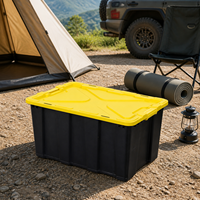 Bac de rangement empilable en plastique 100L, bac de rangement robuste, boîte d'organisation pour la maison, le garage, le camping, le déménagement