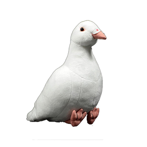 6528 doux moelleux blanc colombe peluche Animal en peluche avec visage réaliste doux câlin enfants oiseau poupées mignon colombe peluche - Product Image 4