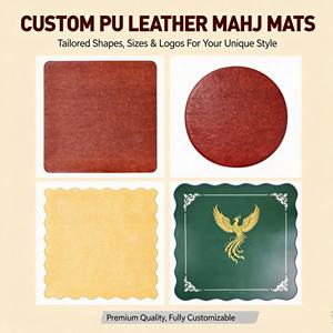 Tapis de jeu réversible en cuir vé<span class=keywords><strong>g</strong></span>étalien 33x33 pouces, résistant aux rayures, bords cousus, pour Mahjong, Dominos et jeux de société - Product Image 4