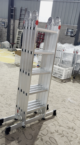 Scala a Pioli in Alluminio 4x3 dal Design Moderno, Scala Combinata Estensibile Gigante con Cerniera, Piccola Scala Pieghevole Multiuso per Uso Esterno - Product Image 4