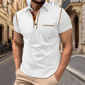 Camiseta Polo de Manga Corta para Hombre, Color Sólido, con Botones, Estilo Casual de Verano, en Color Caqui, Blanco, Negro, Rojo, Azul Marino y Verde Militar - Product Image 4