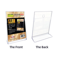 KEJEA Nouveau présentoir de menu PS A5 transparent en forme de L pour hôtel, bureau, restaurant et fournitures scolaires