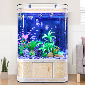 Hiện Đại Siêu Trắng Cong Góc Glass Fish Tank Top Lọc Cá Vàng Nuôi Trồng Thủy Sản Sang Trọng Sống Phòng Tắm Nhà Máy Trực Tiếp Cung Cấp - Product Image 2