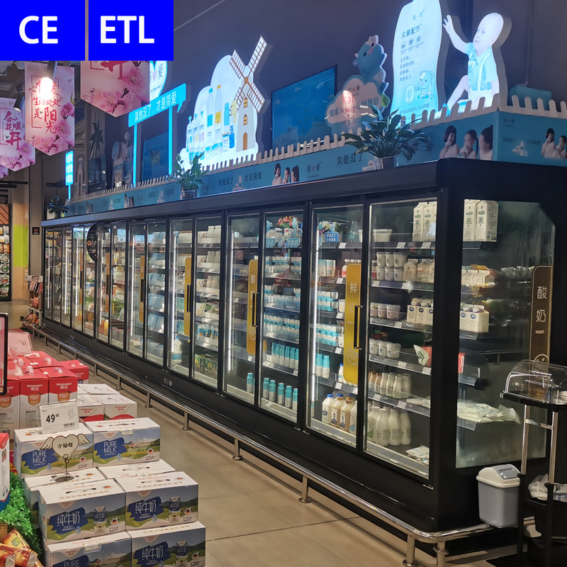 Supermarket Display Commercial Vertical Freezer Cabinet