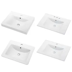 Vente en gros de lavabo de salle de bain de couleur blanche Sanitaire en céramique de luxe Art Céramique Rectangle Lavabo pour vêtements