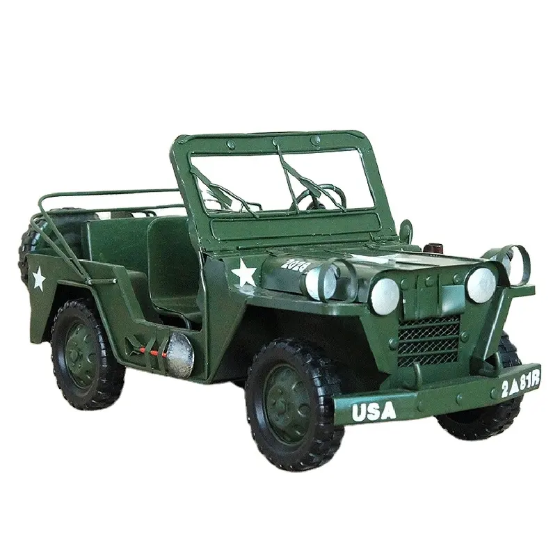 Speciale Grensoverschrijdende Bron Van Goederen Militaire Groene Willis Strijdwagen Model Di Bar Decoratie 054 Optioneel