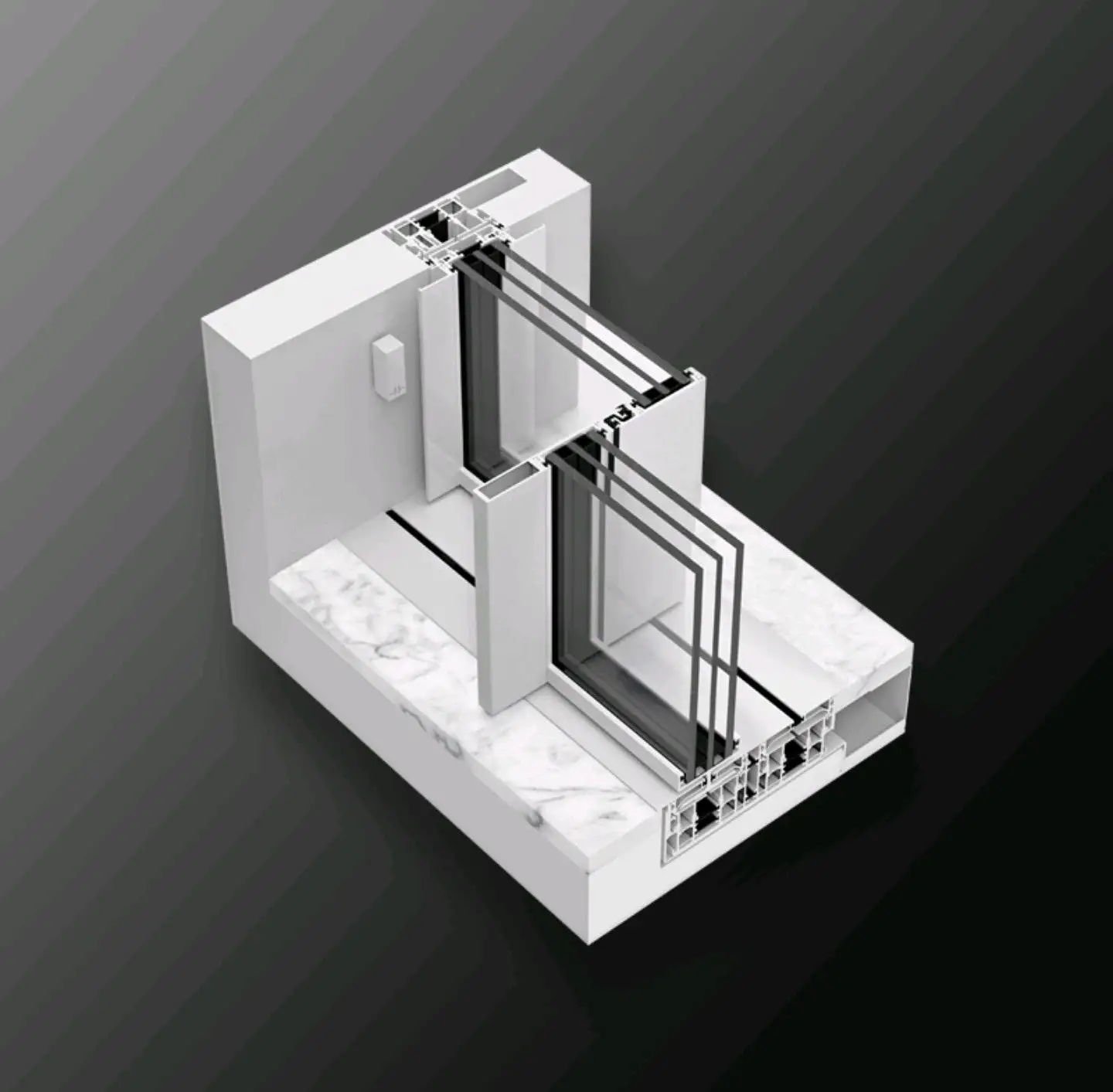 Profil Saluran u aluminium dengan lampu led, pagar kaca sandwich tanpa bingkai 6mm 8mm 10mm 12mm