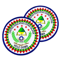 Écussons tissés avec logo personnalisé à la mode habillement adhésif tissu Écussons auto-adhésifs pour l'école
