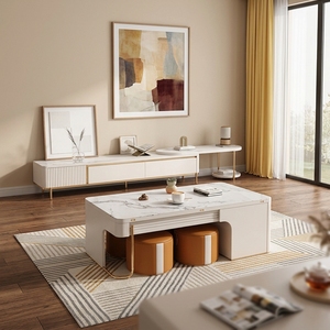 <span class=keywords><strong>Tavolino</strong></span> da Caffè Multifunzionale di Alta Qualità con Piano in Pietra Sinterizzata Sollevabile ed Estensibile per Piccoli Soggiorni <span class=keywords><strong>e</strong></span> Arredamento Alberghiero - Product Image 6