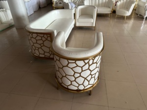 Venta al por mayor de personalización de oro blanco de acero inoxidable <span class=keywords><strong>Silla</strong></span> de boda sofá comedor fiesta evento decoración sala de estar dormitorio Hotel - Product Image 5