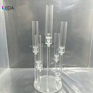 Candelabro Cuadrado de Acrílico Transparente LEDA con 8 Brazos, Portavelas para Bodas, Decoración de Iluminación para Eventos y Escenarios - Product Image 6
