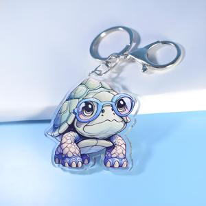 HanXin pendentif holographique à breloques en acrylique personnalisé cadeau promotionnel imprimé époxy Anime porte-clés en acrylique avec logo personnalisé