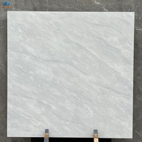 Carrelage en porcelaine poli et émaillé 600*600, aspect marbre, gris clair, moderne, pour salle de bain et salon, vente en gros d'usine