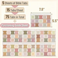 Onglets de Bible pliables double face, 66 livres, autocollants, tons terreux, pour femmes chrétiennes, journalisation, étude, vente en gros, cadeau