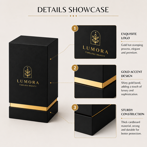 Boîte d'emballage de luxe pour cosmétiques et parfums en papier d'art rigide C2S, pelliculage mat, dorure à chaud pour coffrets de soins de la peau haut de gamme - Product Image 2