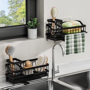 Organizador de fregadero de cocina con drenaje automático <span class=keywords><strong>Caddy</strong></span> de esponja con portaescobillas largo y divisor - Product Image 2