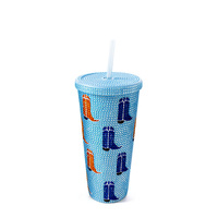 Vasos Elegantes de Plástico Estilo Vaquero, Taza de Viaje de 22oz, Libre de BPA, a Prueba de Fugas, Ecológica, con Caja de Regalo