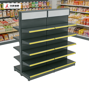 Стеллажи-гондолы JIUSHUN: Прочные металлические регулируемые полки для продуктовых магазинов и универсальных магазинов с лайтбоксом, на заказ - Product Image 2