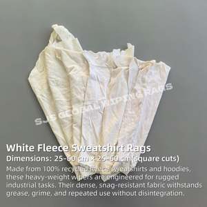 Paños de Limpieza de Felpa Blanca de Algodón Puro de Uso Industrial, Resistentes, Suaves y Esponjosos - Product Image 2