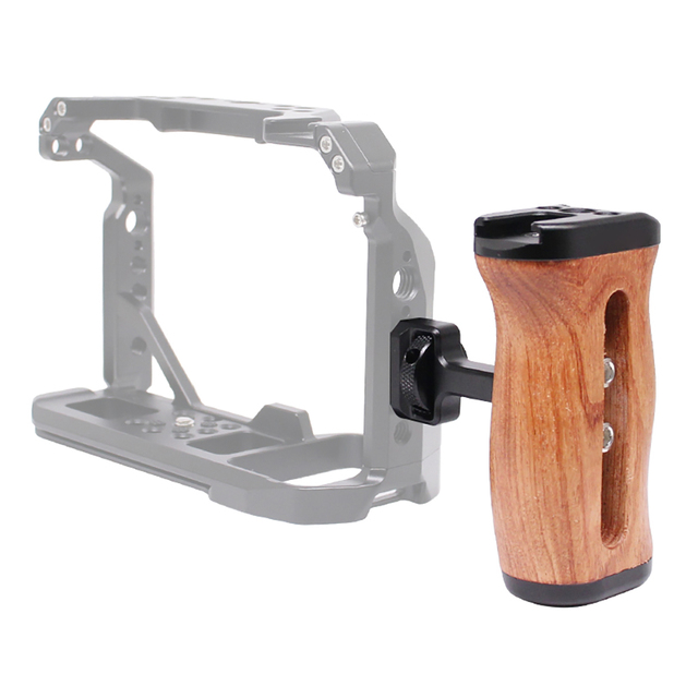 Universal SLR Wooden Side Handle Aluminum Alloy Extension Grip for ARRI for SmallRig for Tilta Camera Cage Rig Photo Accessories